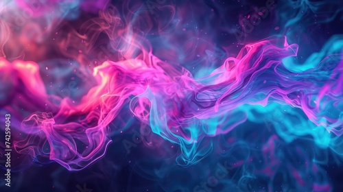 Neon Colors Swirling Flow Generative Ai