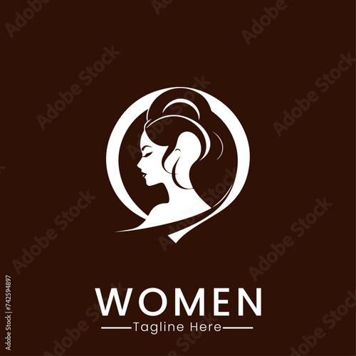 women logo design icon template minimalist