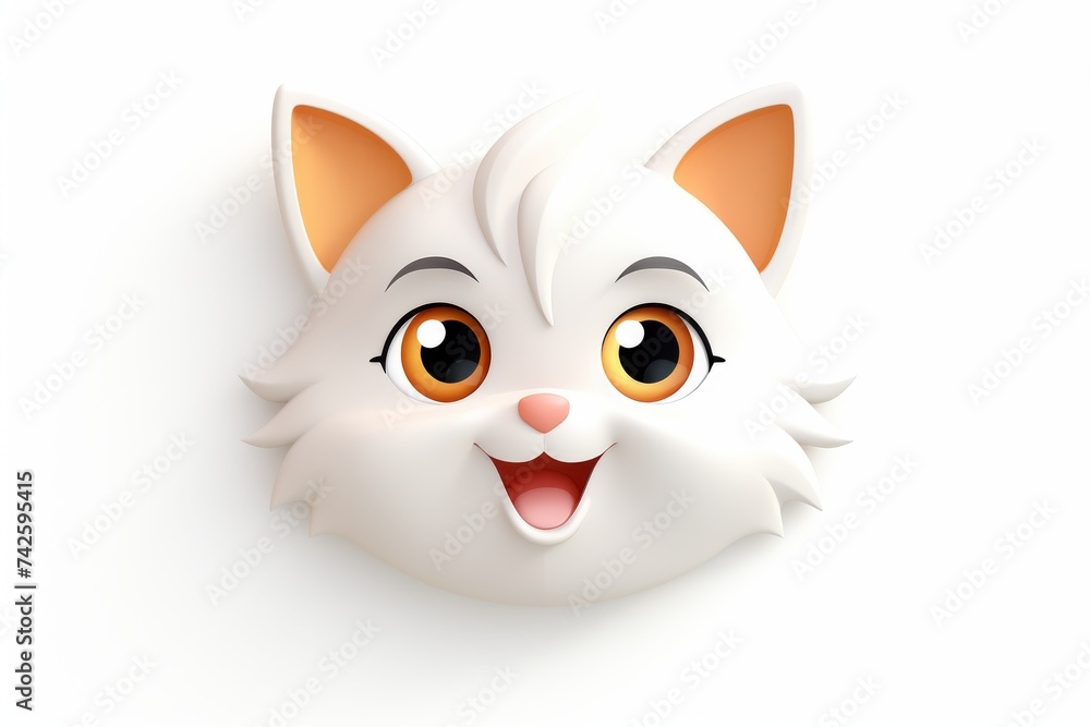 Cute cat icon on white background Cute cat icon on white background