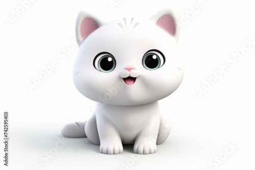Cute cat icon on white background