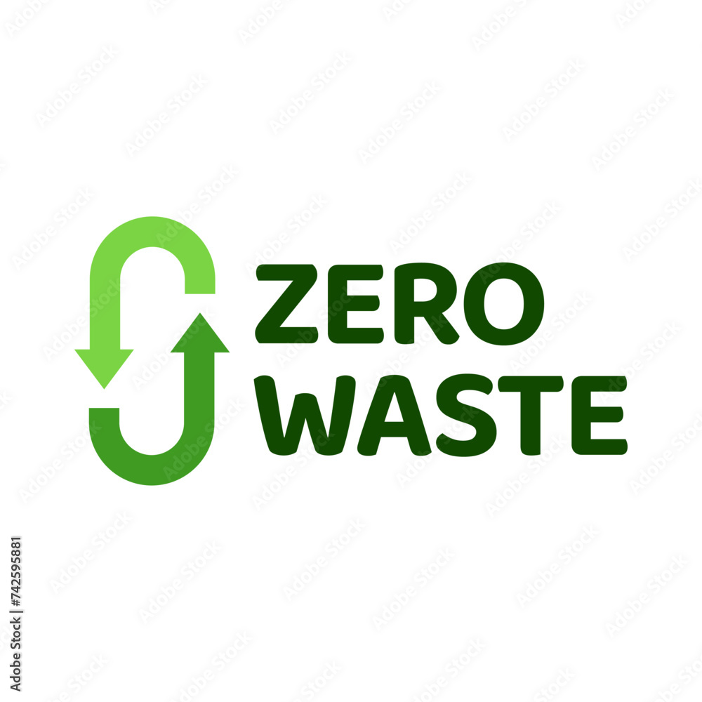 Zero waste labels. Green eco friendly label Zero waste labels. Green eco friendly label