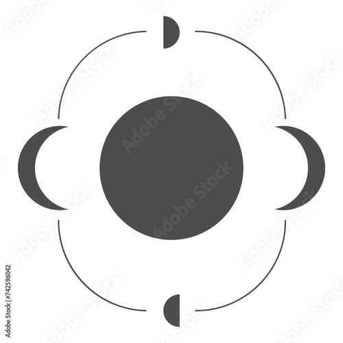 Moon phases astronomy icon set Vector Illustration on the white background.