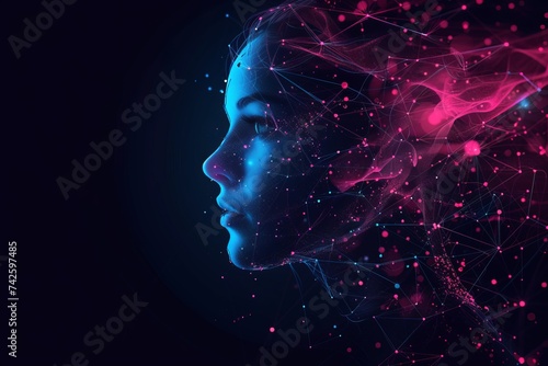 AI Brain Chip mri. Artificial Intelligence computing human synaptic cleft mind circuit board. Neuronal network neuromorphic computing unit smart computer processor receptor potential photo