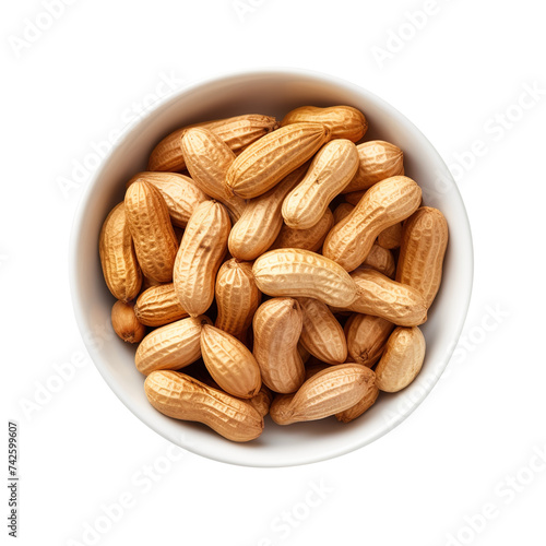 almonds in a bowl, isolated on transparent background, png, Clipping Path