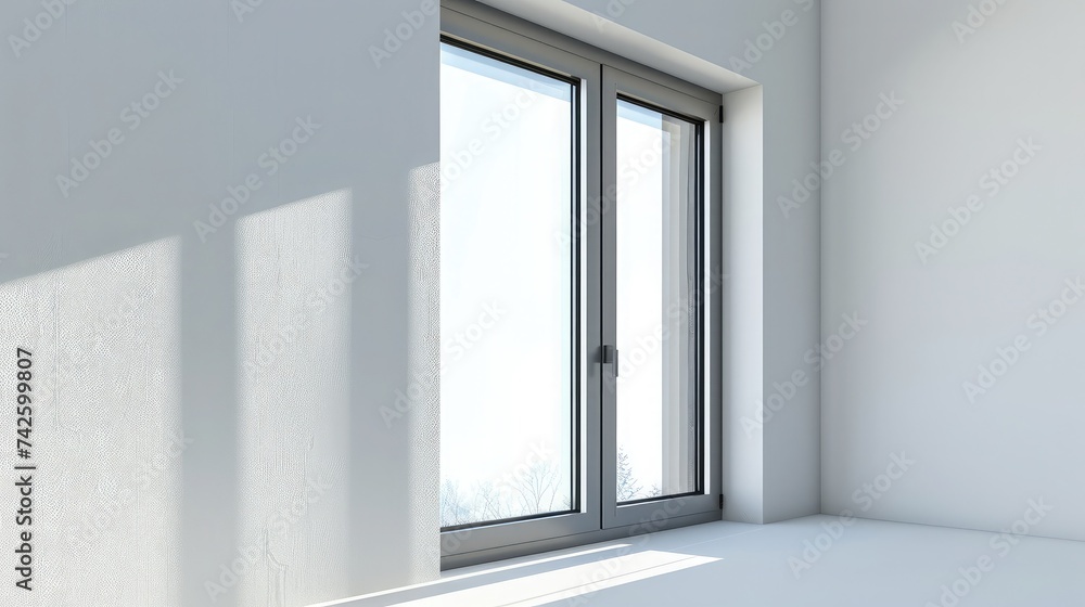 Contemporary, residential window frame isolated on white Contemporary, residential window frame isolated on white