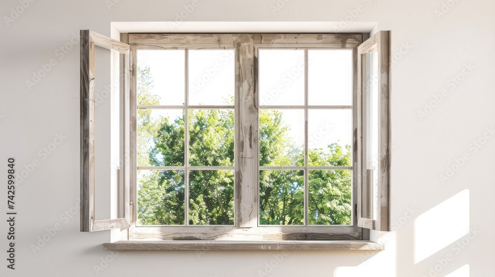 Contemporary, residential window frame isolated on white Contemporary, residential window frame isolated on white