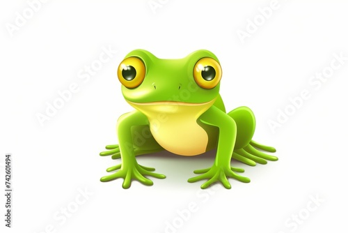 Cute frog icon on white background © Tixel