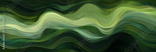modern waves background illustration with dark green, olive drab and very dark green color