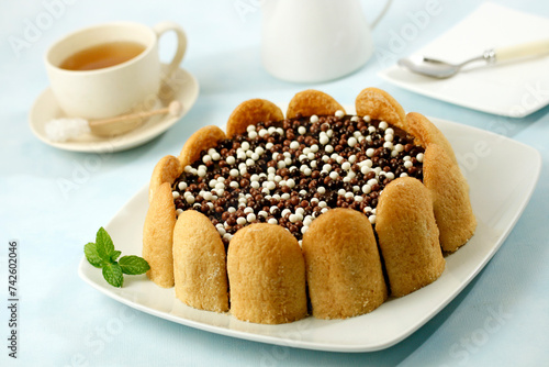 Chocolate charlotte pudding.