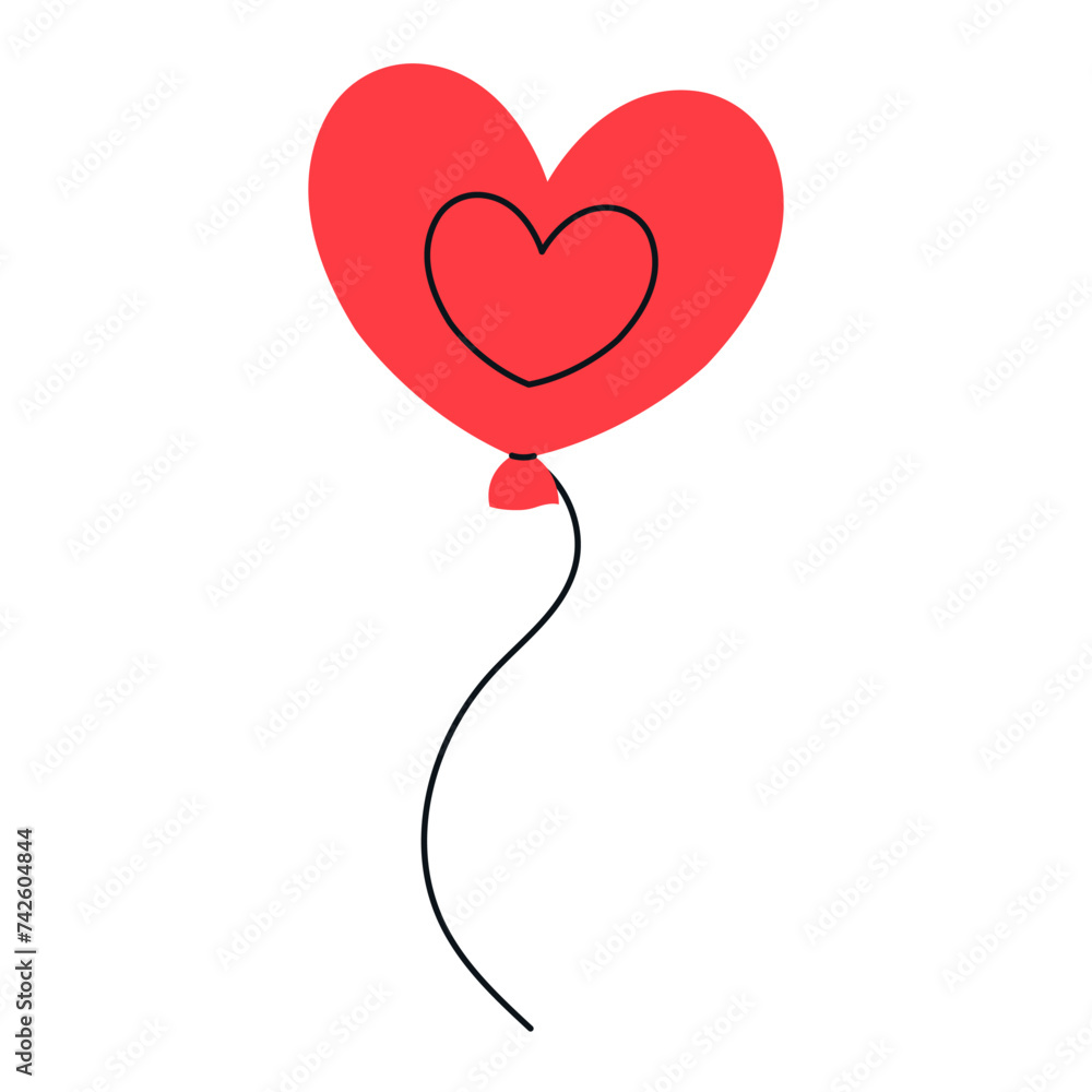 Cute balloon heart for valentines day.