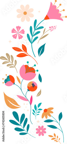 Floral vertical border