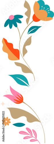 Floral vertical border