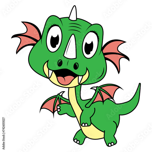 cute dragon animal cartoon © Curut Design Store