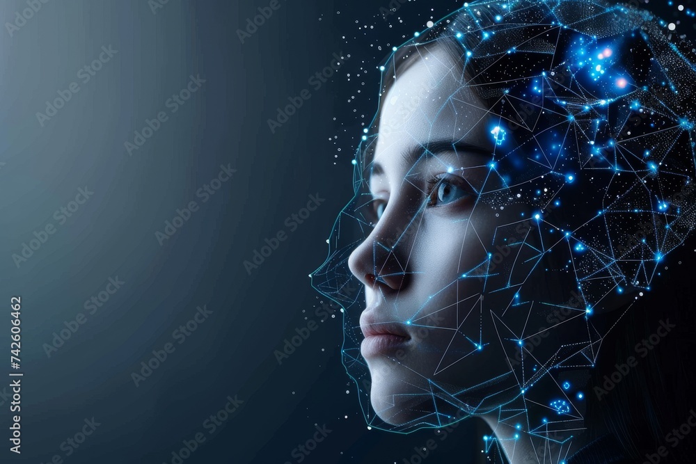 AI Brain Chip ct. Artificial Intelligence characterization human mental capacity building mind circuit board. Neuronal network cognitive interface technology computer processor tsv AI Brain Chip ct. Artificial Intelligence characterization human mental capacity building mind circuit board. Neuronal network cognitive interface technology computer processor tsv