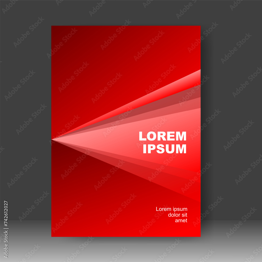 Cover design modern with Red arrow Background. for cover book. Annual report. Brochure template, Poster, catalog. Simple Flyer promotion. magazine. Vector illustration