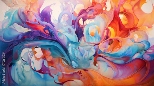 A Canvas That Pulses with Life  Bathed in a Kaleidoscope of Emotion and Abstract Expression.
