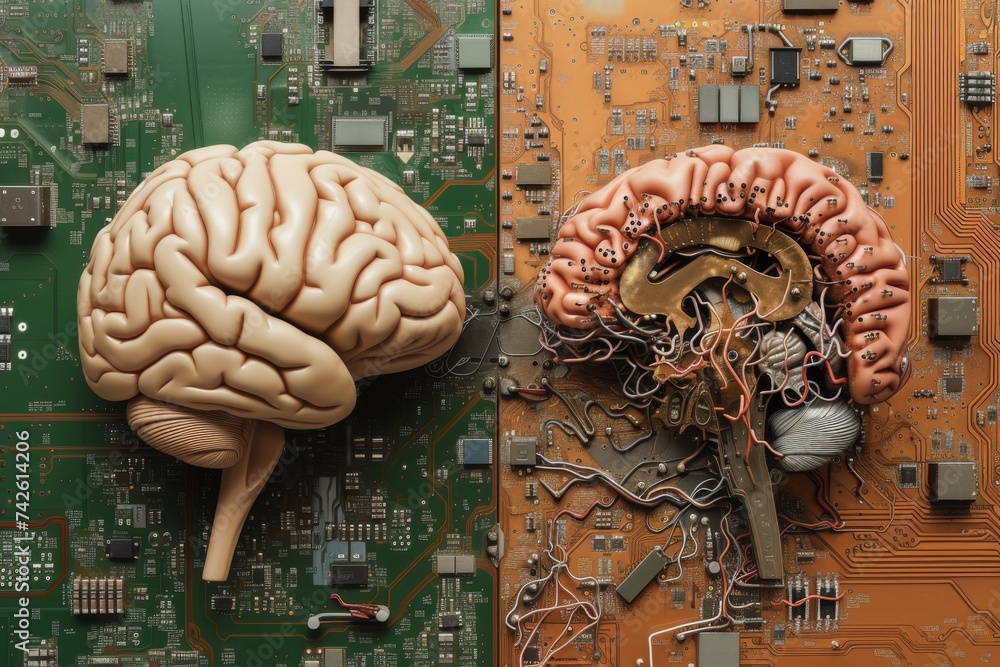 Obraz na plátně AI Brain Chip processing