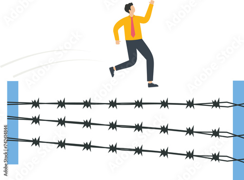 Prison escape and Jailbreak, Escape plan or Freedom, Manhunt nd Breakout Prisoner concept,