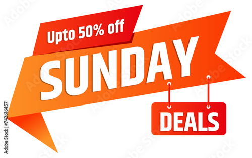 sunday deals sale label. Marketing Label Sticker Offer Discount Special Announcement On Event. orange sale banner