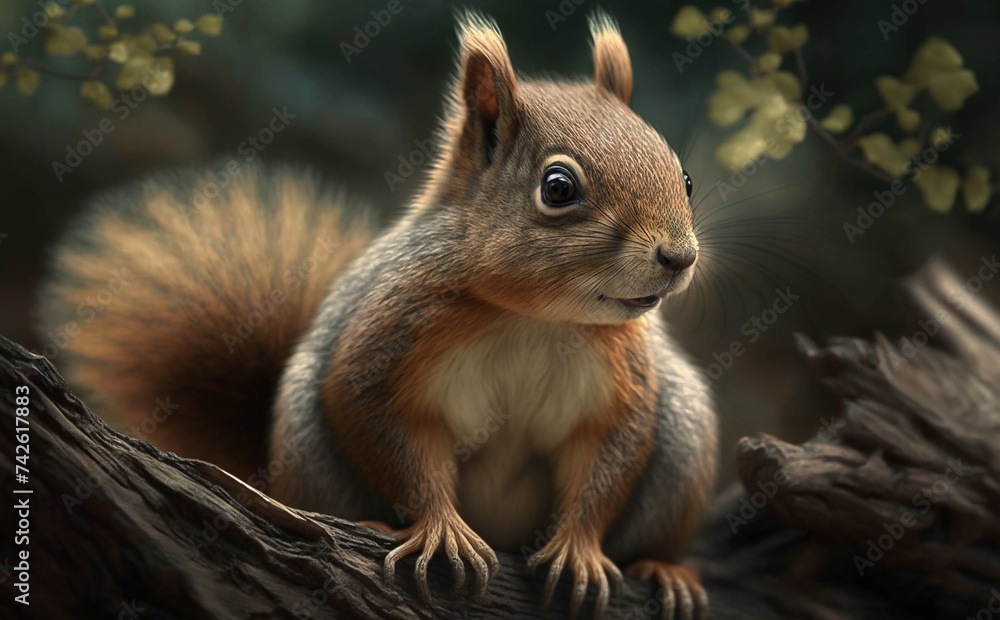Obraz premium Squirrel in wildlife