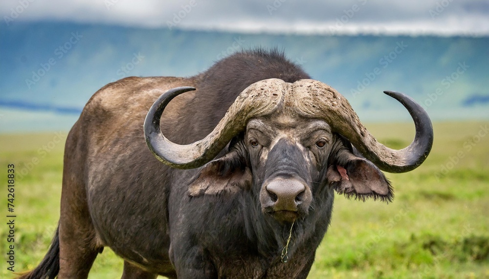 cape buffalo in the ngorongoro crater