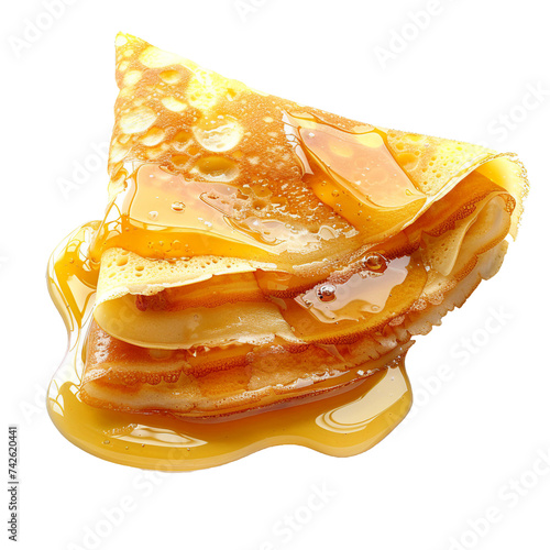 Crepes Suzette, transparent background, isolated image, generative AI photo