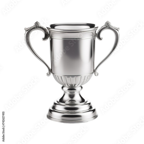 Silver cup or trophy champion cup on transparent background Generative AI