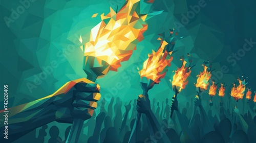 a torch being passed, representing the passing of knowledge and leadership fr...