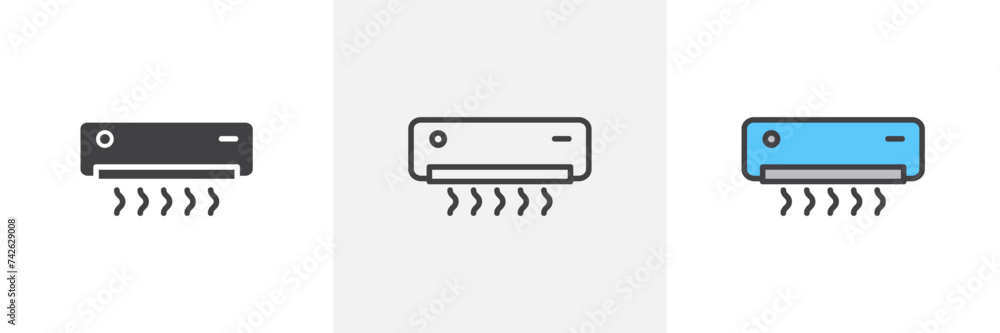 Air Conditioner Isolated Line Icon Style Design. Simple Vector illustration Air Conditioner Isolated Line Icon Style Design. Simple Vector illustration