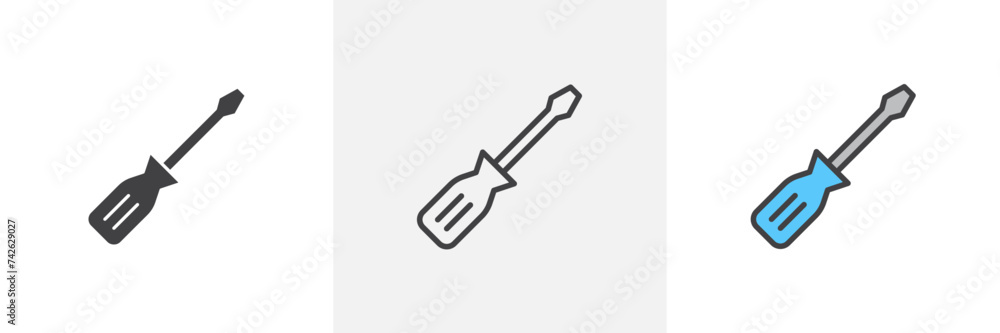 Screwdriver Isolated Line Icon Style Design. Simple Vector illustration Screwdriver Isolated Line Icon Style Design. Simple Vector illustration