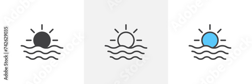 Sunrise Isolated Line Icon Style Design. Simple Vector illustration