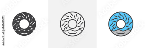 Doughnut Isolated Line Icon Style Design. Simple Vector illustration