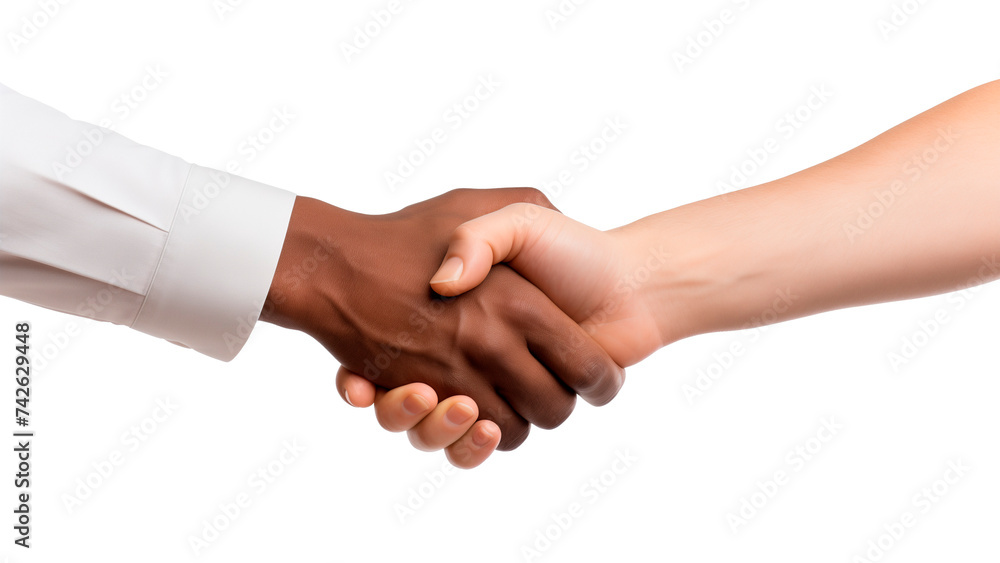 Man's handshake cut out. Handshake agreement on transparent background Man's handshake cut out. Handshake agreement on transparent background