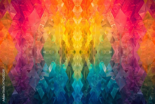 Colorful Rainbow trellis Copy Spcae Design. Vivid bold wallpaper fashionable abstract background. Gradient motley gaudy lgbtq pride colored neon illustration teal photo