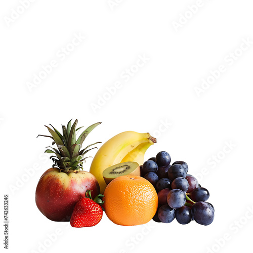 mix fruits on isolated background