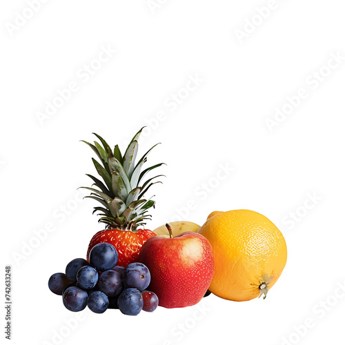 mix fruits on isolated background