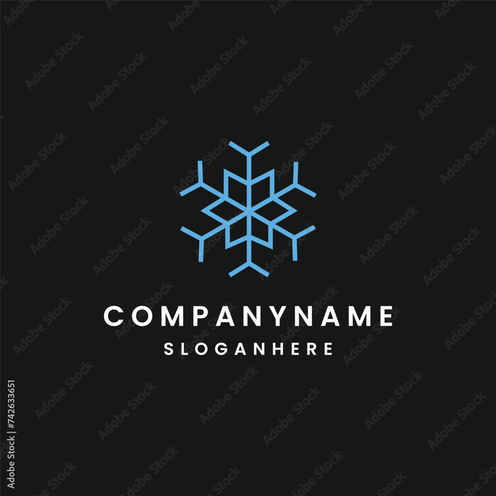 snow logo design template vector illustration