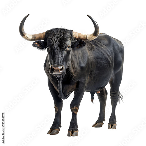 Bull on isolated background