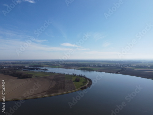 Danube as an aerial view in Bavaria