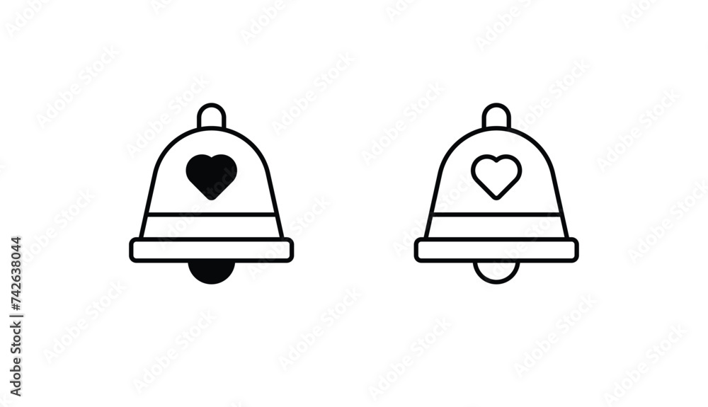 Wedding Bells icon design with white background stock illustration Wedding Bells icon design with white background stock illustration