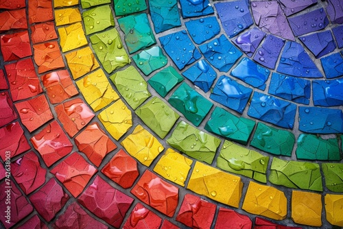 Colorful Rainbow essence Copy Spcae Design. Vivid dilation wallpaper uninterrupted abstract background. Gradient motley luxurious lgbtq pride colored neon illustration pop art photo