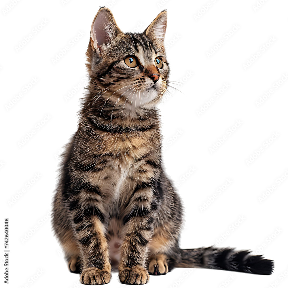 Cat on isolated background