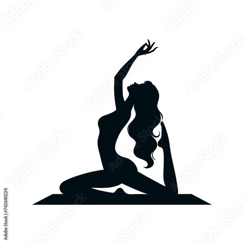 Yoga pose silhouette