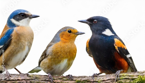 collection of the most common european birds isolated with white background © Kari