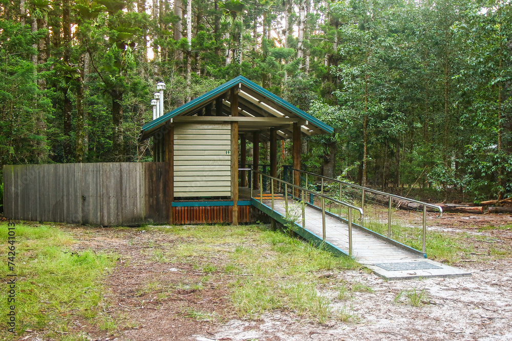 Central Station, the former hub of the forestry industry in the heart of the rainforest of Fraser Island, the largest sand island in the world located off the coast of Queensland in Australia Central Station, the former hub of the forestry industry in the heart of the rainforest of Fraser Island, the largest sand island in the world located off the coast of Queensland in Australia
