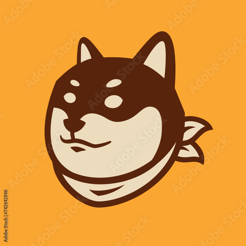 Japanese Shiba Inu Dog Simple Logo Design