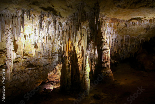 Drapery in the Blanche Cave in the Naracoorte Caves National Park in South Australia