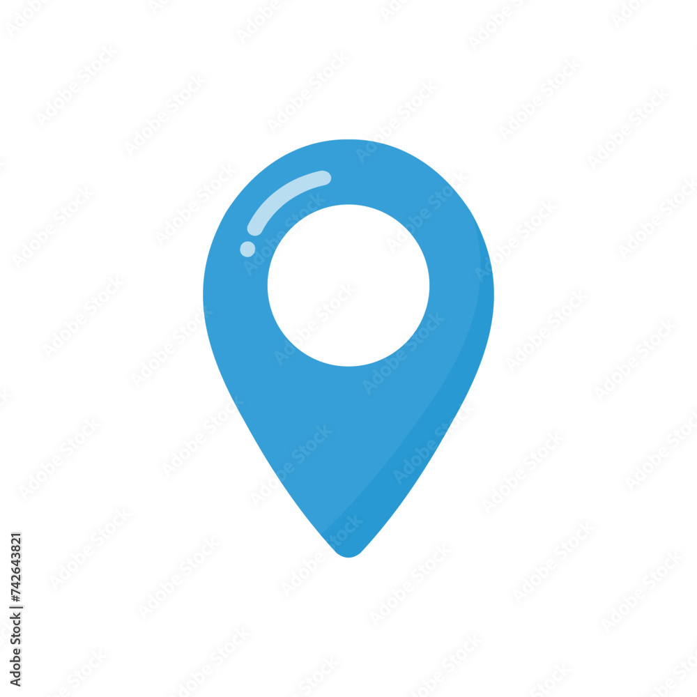 Blue map pin vector. Location pointer for digital maps Blue map pin vector. Location pointer for digital maps