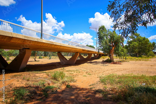 Stott Terrace Bridge deck spanning the dried up riverbed of the ephemeral Todd River in downtown Alice Springs, Northern Territory, Central Australia photo