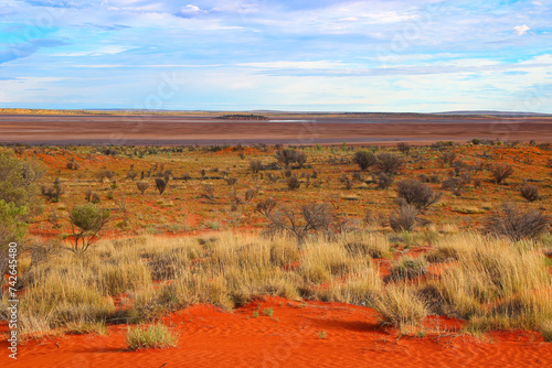 Dry lake in the desert plains of the Red Center of the Northern Territory of Australia photo